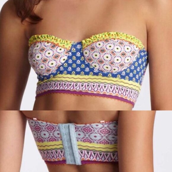 Anthropologie Colorful Pinkerton Bra Removeable Straps Pattern Underwire Sz 34B - Picture 5 of 9